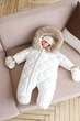 Сплошной детский комбинезон зимний для новорожденных MagBaby Pooh 68 см Молочный - изображение 8
