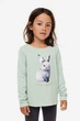 Реглан для девочки светло-зеленый Кролик H&M 110-116см (400093695) - изображение 3