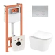 Комплект: Qtap Scorpio Ultra Quiet унитаз подвесной QT1433053EUQW + Nest комплект инсталляции 4в1 (круглая клавиша Satin) QT0133M425 + M11111SAT - изображение 1