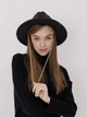 Шерстяная шляпа Федора с ремешком, пирсингом, цепочкой WOOL SIA черная - изображение 5