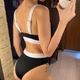 Женский раздельный купальник с завышенной талией в рубчик Sport Chic черный размер S - изображение 4