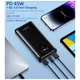 Батарея універсальна Choetech 20000mAh, PD/3.0/45W, QC/3.0/18W, USB-C, 2USB-A (B653-CCBK) - зображення 4