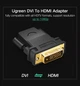 Кабель UGREEN 20124 DVI 24+1 Male to HDMI Female Adapter (Black) (UGR-20124) (UGR-20124) - изображение 6