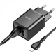 Зарядне мережеве Hoco N25 2USB 2,1A + USB - Lightning для Iphone Чорний - изображение 1