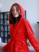 Халат женский махровый длинный Красный Maybel M (2930) - изображение 2