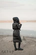 Женское зимнее длинное пальто Fodarlloy XL черное 90682 - изображение 8