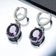 Серьги серебристые c лиловым топазом стиль Classic 2161 - изображение 1