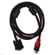 Кабель HDMI-VGA позолочений посилений V1.4 тато-тато аудіо відео шнур адаптер перехідник, 1,5м - зображення 3