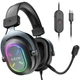 Накладні геймерські навушники Fifine H6X з знімним мікрофоном та RGB підсвіткою Ігрова гарнітура - зображення 2