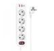 Универсальный удлинитель Hoco NS1 Aura 4 розетки + Type-C 20W + 2хUSB; 1.8m Белый (774223) - изображение 1