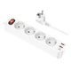 Универсальный удлинитель Hoco NS1 Aura 4 розетки + Type-C 20W + 2хUSB; 1.8m Белый (774223) - изображение 2