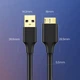 Кабель USB-A для USB Micro-B UGREEN для жорстких дисків HDD/SSD (USB 3.0, 5 Гбіт, 0,5m). Black - зображення 9