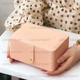 Шкатулка органайзер для украшений 17 х 12 х 8 см ,кожаный футляр коробка для хранения драгоценностей Розовый - изображение 2