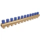Колектор для водопроводу ICMA 12 контурів 1"/3/4" 1105 (Blue) 871105PU0512 - зображення 1