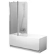 Шторка стеклянная для ванны двухсекционная распашная 150x99см RAVAK CHROME CVS2-100 L стекло прозрачное 6мм профиль хром 7QLA0C00Z1 - изображение 1