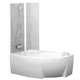 Шторка стеклянная для ванны двухсекционная распашная 150x92см RAVAK ROSA VSK2 L стекло прозрачное 3мм профиль белый 76P80100Z1 - изображение 1