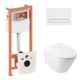 Комплект: Qtap Swan Ultra Quiet унітаз підвісний QT16335179W + Nest комплект інсталяції 4в1 (лінійна клавіша White) QT0133M425 + M08V1384W - зображення 1