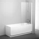 Шторка стеклянная для ванны универсальная 140x80см RAVAK CITY SLIM PVS1-80 стекло прозрачное 6мм профиль белый 79840100Z1 - изображение 3