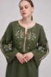Жіноча сукня з вишивкою MEREZHKA "Колосся" хакі, розмір XL-2XL - изображение 9