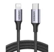 Кабель UGREEN US304 USB-C to Lightning M/M Cable Aluminum Shell Braided 1.5m (Black) (UGR-60760) - изображение 1
