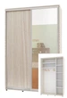 Шкаф-купе двухдверный Комфорт Мебель 150*45*220 см Дуб Беленый ДСП + Зеркало Стандарт - изображение 1