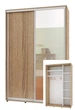 Шкаф-купе двухдверный Комфорт Мебель 150*45*220 см Натуральный ДСП + Зеркало Стандарт - изображение 1