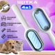 Щётка для вычесывания шерсти домашних животных 4в1 Pet Cleaning Comb с массажем и чисткой вещей Голубой - изображение 1