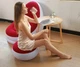 Надувний диван 2в1 з пуфиком для ніг Soft Rest A-Sofa м'які надувні меблі з флокованою накладкою Білий з червоним - зображення 8