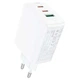 Зарядне мережеве ACEFAST A41 PD65W 2Type-C 1USB 3.6A швидка зарядка для телефонів Android iOs Apple Білий - зображення 1