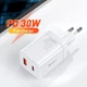 Сетевое зарядное устройство Baseus Super Si Pro Quick Charger Type-C+USB 30W адаптер с быстрой зарядкой White - изображение 1