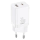 Сетевое зарядное устройство Baseus Super Si Pro Quick Charger Type-C+USB 30W адаптер с быстрой зарядкой White - изображение 2