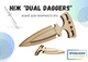 Конструктор дерев'яний, 3D пазл Ніж Dual Daggers з фарбами та клеєм №6 - зображення 1