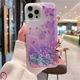 Чехол Glitter для Iphone 13&nbsp;Pro&nbsp;бампер жидкий блеск аквариум фиолетовый - изображение 1