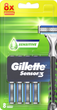 Станок для гоління Gillette Sensor 3 Sensitive з 8 змінними насадками (7702018589029) - зображення 1