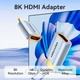 Адаптер HDMI-HDMI 2.1 Vention F/M Aluminum Alloy 8K 60Hz 4K 120Hz 2K 144Hz 48Gbps gold-plated Blue (AIVHO) - зображення 8