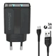 Зарядное устройство Grand-X CH-15UMB (5V/2,1A + DC cable 2,4А USB -> Micro USB 1m) Black (CH-15UMB) - изображение 1