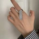 Стильне жіноче кільце відкрите регульоване декор пензлики колір сріблястий (16-22) - изображение 1