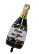 Фольгированный Шар Бутылка Шампанского Happy New Year Рождество 102x47 (40") | Черный - изображение 2
