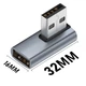 Кутовий адаптер USB male - USB female USB3.0 3A 90 градусів (A90GU3GR) - зображення 2
