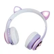 Бездротові навушники з вушками з мікрофоном Cat Ear світяться вушка і лапки кішки Bluetooth складні (Фіолетові) - изображение 4