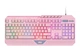 Клавіатура мембранна 2E GAMING KG315 110key, USB-A, EN/UA, RGB, рожевий - зображення 1