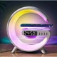 Настольная смарт лампа-ночник G-Smart RGB 15W Light Sound Machine с беспроводной зарядкой Bluetooth-колонкой и часами. - изображение 1