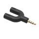 Переходник U-образный Alitek 4 пин 3.5 Jack - 2x3.5 Jack (M-F) аудио + микрофон (480970) - изображение 1