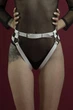 Гартеры Feral Feelings - Belt Briefs, трусики, натуральная кожа, цвет белый S/L ( SO3447 ) - изображение 1