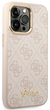 Etui plecki Guess 4G Vintage Gold Logo do Apple iPhone 14 Pro Max Pink (3666339065355) - obraz 3