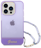 Etui plecki Guess Translucent Pearl Strap do Apple iPhone 14 Pro Max Purple (3666339064235) - obraz 3