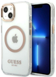 Панель Guess Metal Outline Magsafe для Apple iPhone 13 Золотий (3666339057145) - зображення 1