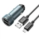 Адаптер автомобильный HOCO Z49 Level dual port car charger set(Micro) Metal Gray - изображение 1