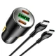 Автомобильное зарядное устройство (АЗУ) Hoco NZ6 PD45W (2Type-C/1USB) + Type-C to Type-C Черный - изображение 5