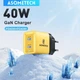 Сетевое зарядное устройство Asometech GAN 40W 2 type-c Yellow - изображение 1